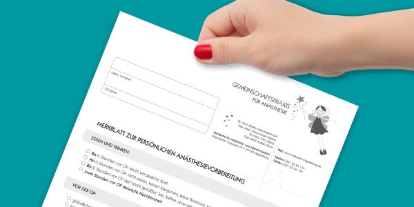 Merkblatt zur persönlichen Anästhesievorbereitung, Download-Info für Patienten von Narkosen Magdeburg